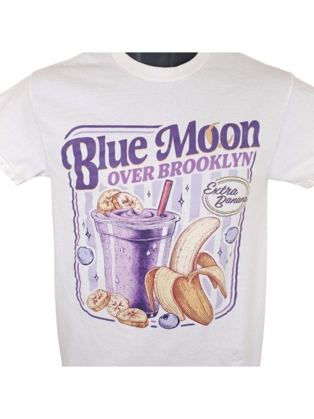 Blue Moon Over Brooklyn T Shirt Mens Size Small White Extra Bananas